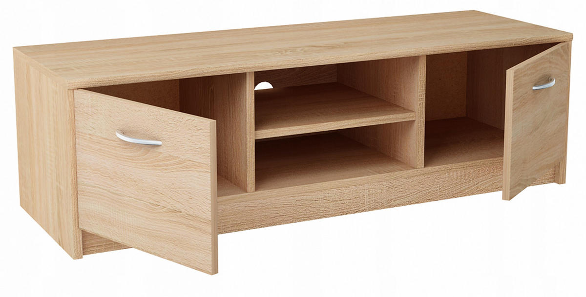 FERNSEHKOMMODE 2DC Sonoma Eiche 120/41/36 cm - Sonoma Eiche, Holzwerkstoff (120/36/41cm) - Matkam Möbel