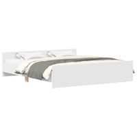 BETTGESTELL Mit Kopf- Und Fussteil Weiss 200/200 Cm - Weiß, Holzwerkstoff (200/200cm) - vidaXL