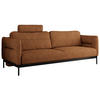 SOFA SALENTO Orange Struktur - Schwarz/Orange, Textil/Metall (221/82/101cm) - MKS