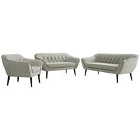 SEDACIA ZOSTAVA 3+2+1 PIRS - Svetlosivá Štruktúrovaná látka - Čierne nohy - čierna/svetlosivá, kompozitné drevo/textil (180/75/74cm) - MKS