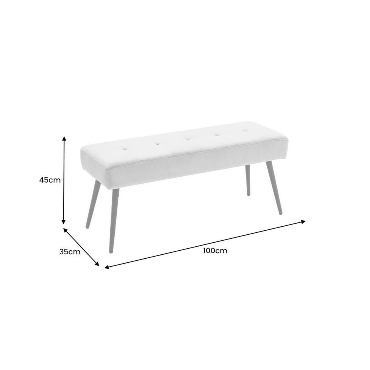 SITZBANK BOUTIQUE Samt Champagner, Schwarze 100 cm - Champagner/Creme, Textil (100/45/35cm) - riess-ambiente