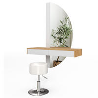 SCHMINKTISCH Melisa Weiß 120 cm mit LED Beleuchtung und Hocker - Eichefarben/Weiß, Holzwerkstoff (120/161.1/40cm) - Vicco