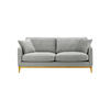 DREISITZER-SOFA Linara-Velluto 15 - Hellgrau, Holz/Textil (201/91/95cm)