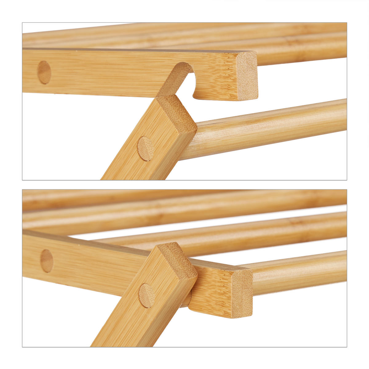 HANDTUCHHALTER - Hellbraun, Holz (74/106/36cm) - Relaxdays