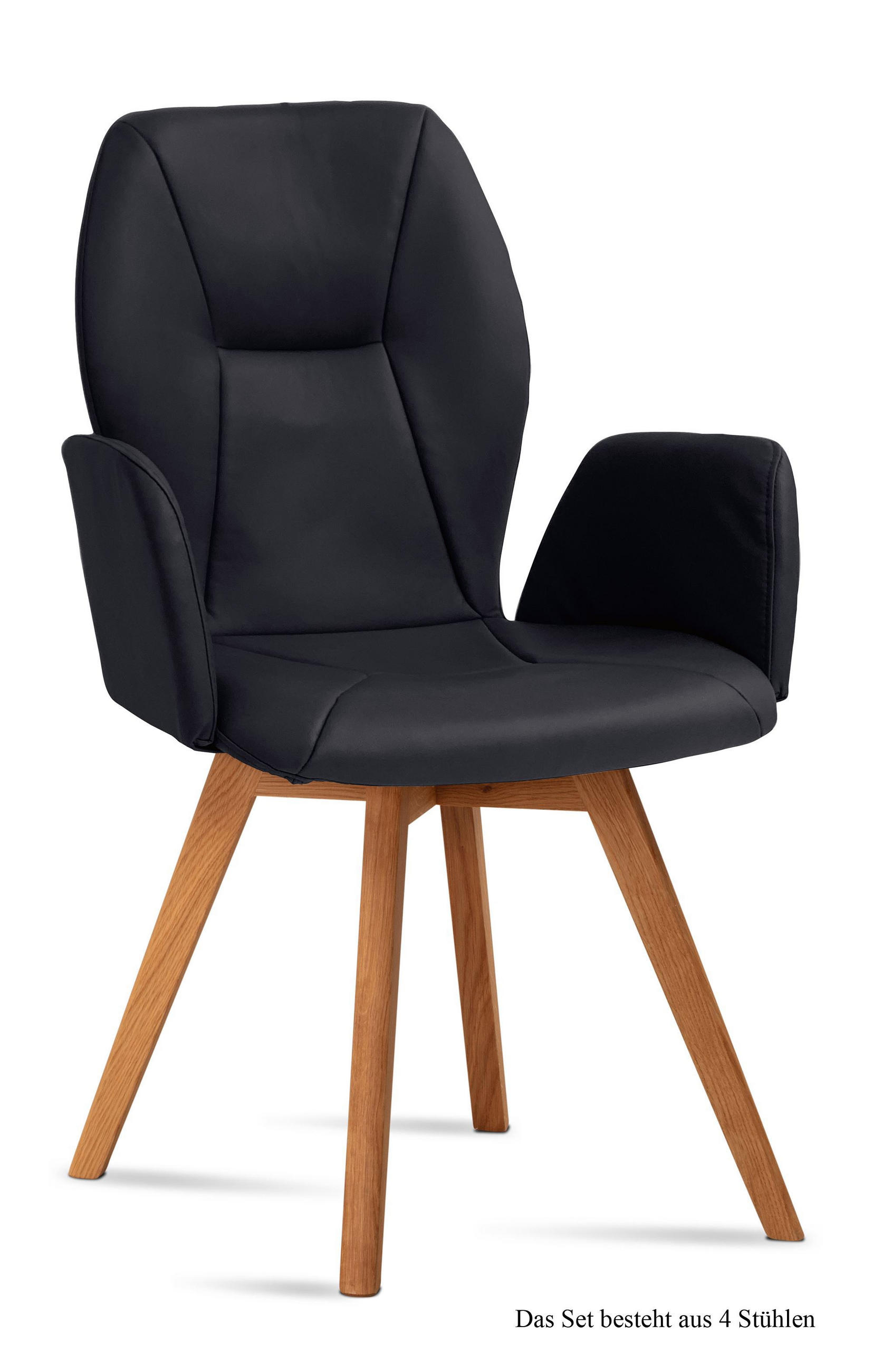 ARMLEHNSTUHL (4er-Set) Donka 58x92x60 Eiche geölt/Anthrazit - Eichefarben/Anthrazit, Kunststoff (60/92/58cm) - 58aufmkessel