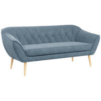 SOFA Pirs 3 Sitzer Strukture Blau - Blau/Braun, Holz/Textil (180/75/74cm) - MKS