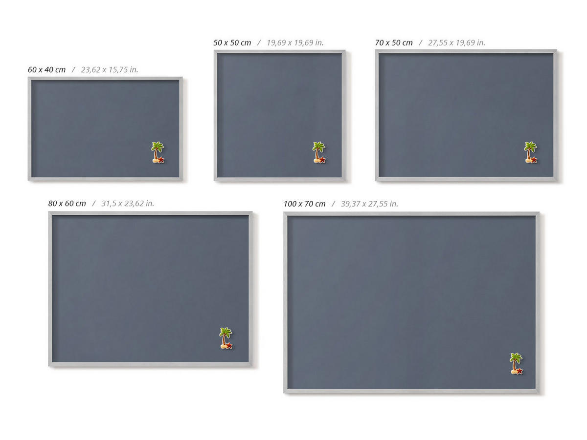 MAGNETTAFEL 100x70 cm Weißer Rahmen Pastelllila - Hellbraun, Metall (100/70/0.4cm) - TULUP