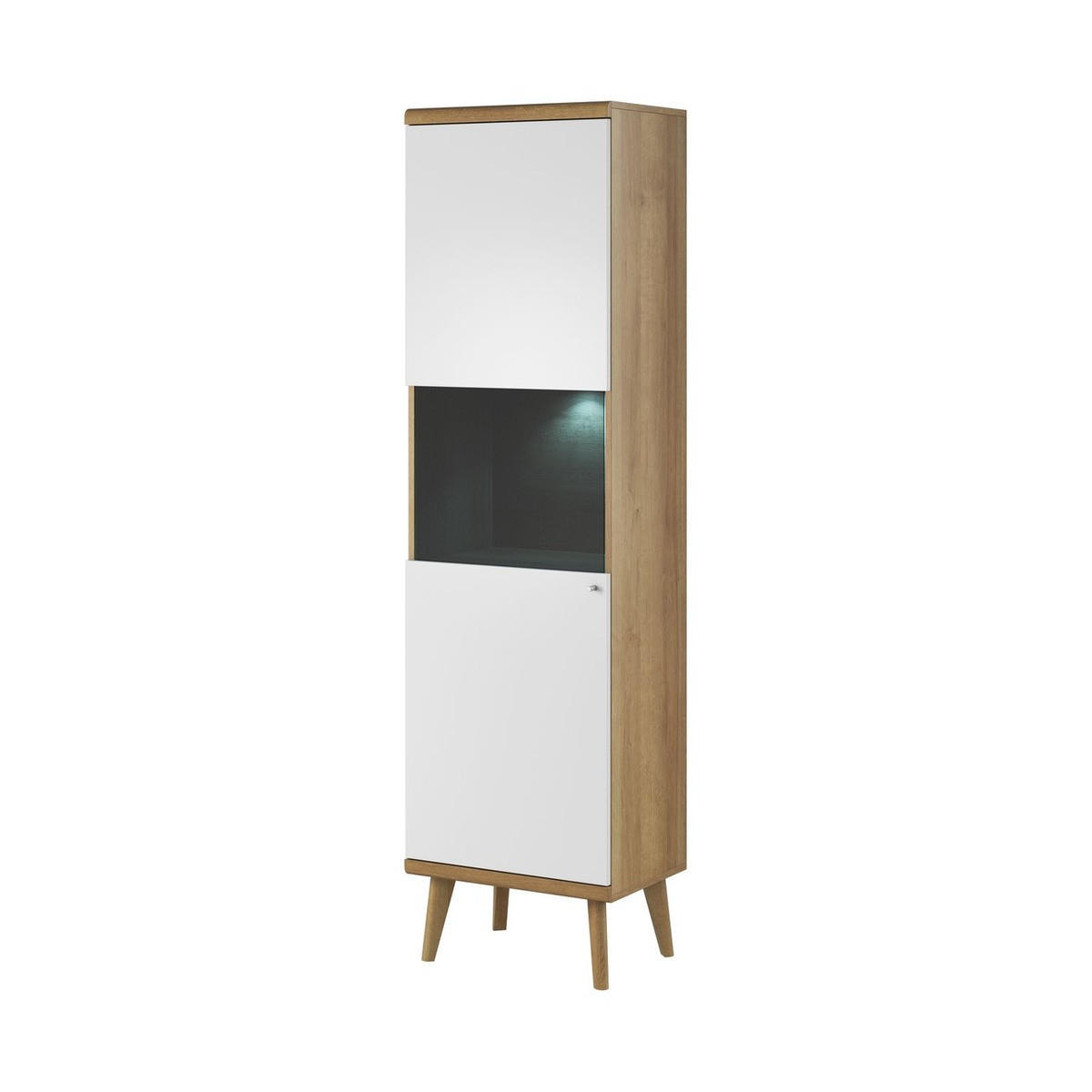 VITRINE – PWT50 – 50 cm – Primo – Weiß / Sonoma Eiche - Weiß, Holzwerkstoff (50/197/40cm) - hi-markt
