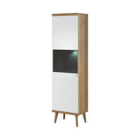 VITRINE – PWT50 – 50 cm – Primo – Weiß / Sonoma Eiche - Weiß, Holzwerkstoff (50/197/40cm) - hi-markt