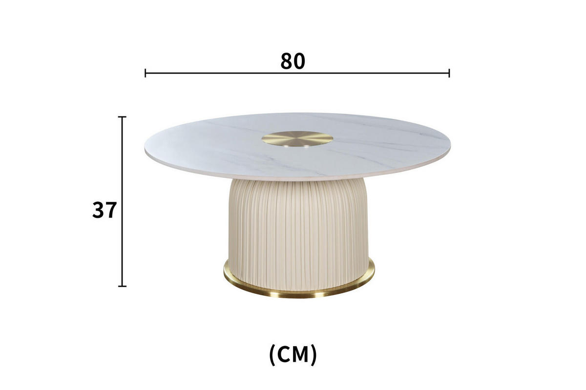 COUCHTISCH MODIG Weiß 80x80x37 cm - Weiß, Stein (80/80/37cm) - FURNLUX