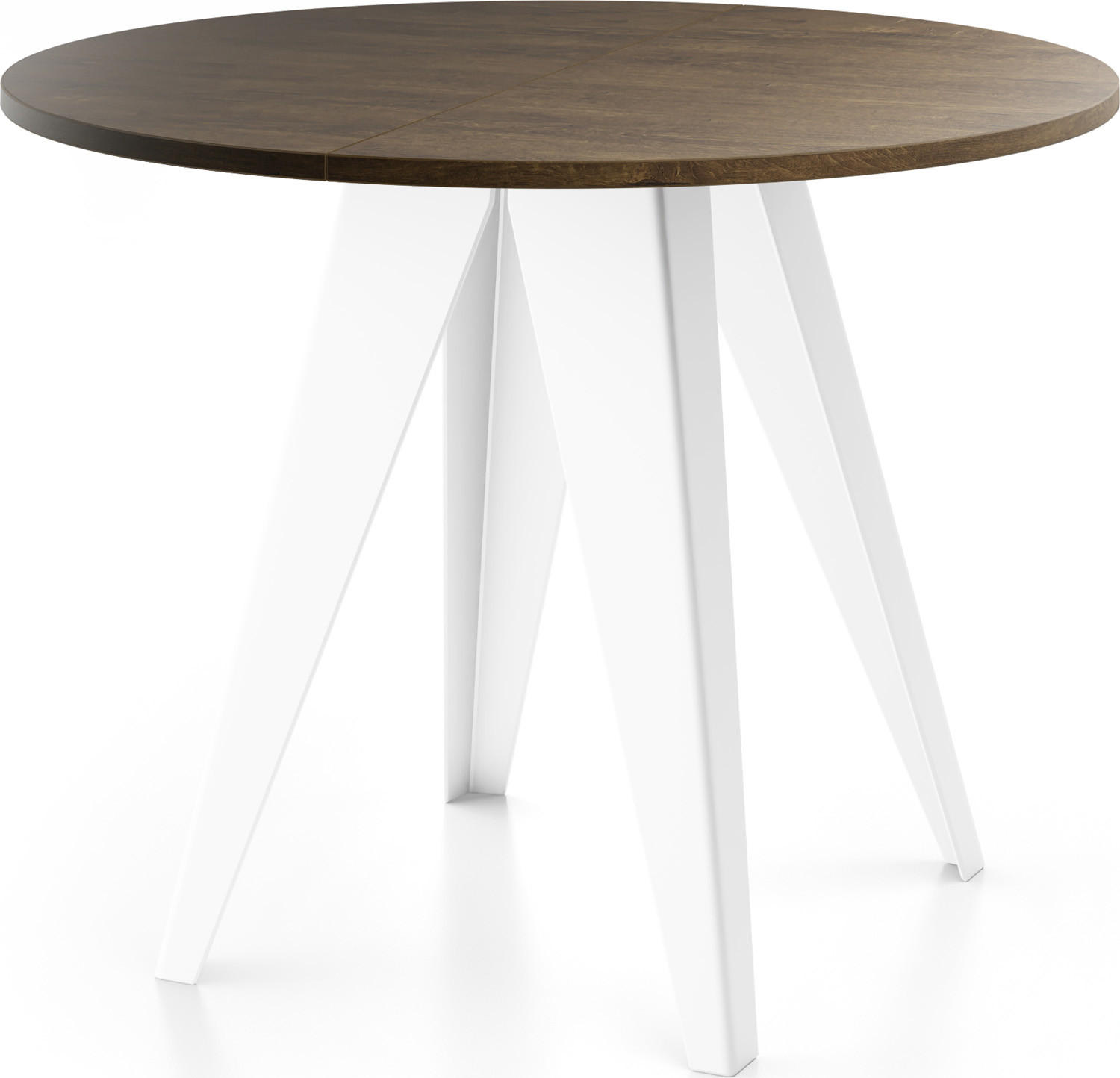 ESSTISCH Griffin runder ausziehbarer, Lefkas Eiche 100-140/100/76 cm - Alteiche/Weiß, Holzwerkstoff/Metall (100/100/76cm) - WFL GROUP