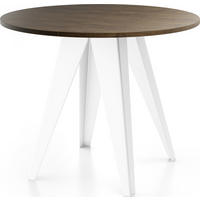 ESSTISCH Griffin runder ausziehbarer, Lefkas Eiche 100-140/100/76 cm - Alteiche/Weiß, Holzwerkstoff/Metall (100/100/76cm) - WFL GROUP