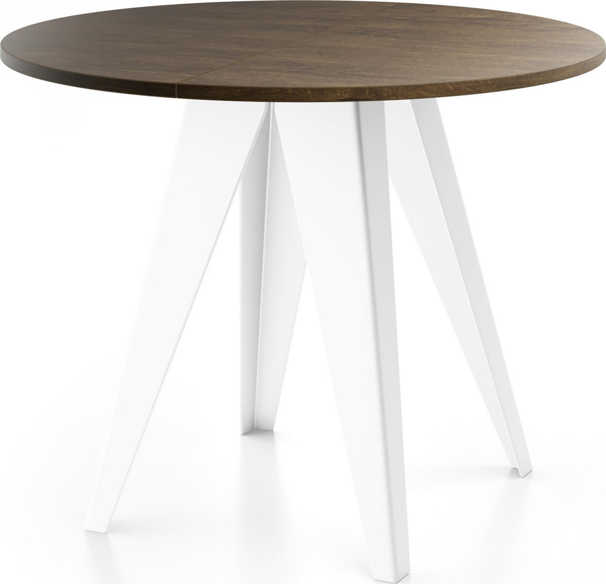 ESSTISCH Griffin runder ausziehbarer, Lefkas Eiche 100-140/100/76 cm - Alteiche/Weiß, Holzwerkstoff/Metall (100/100/76cm) - WFL GROUP