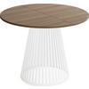 ESSTISCH Naro runder ausziehbarer, Walnuss Braun 100-180/100/76 cm - Walnussfarben/Weiß, Holzwerkstoff/Metall (100/100/76cm) - WFL GROUP