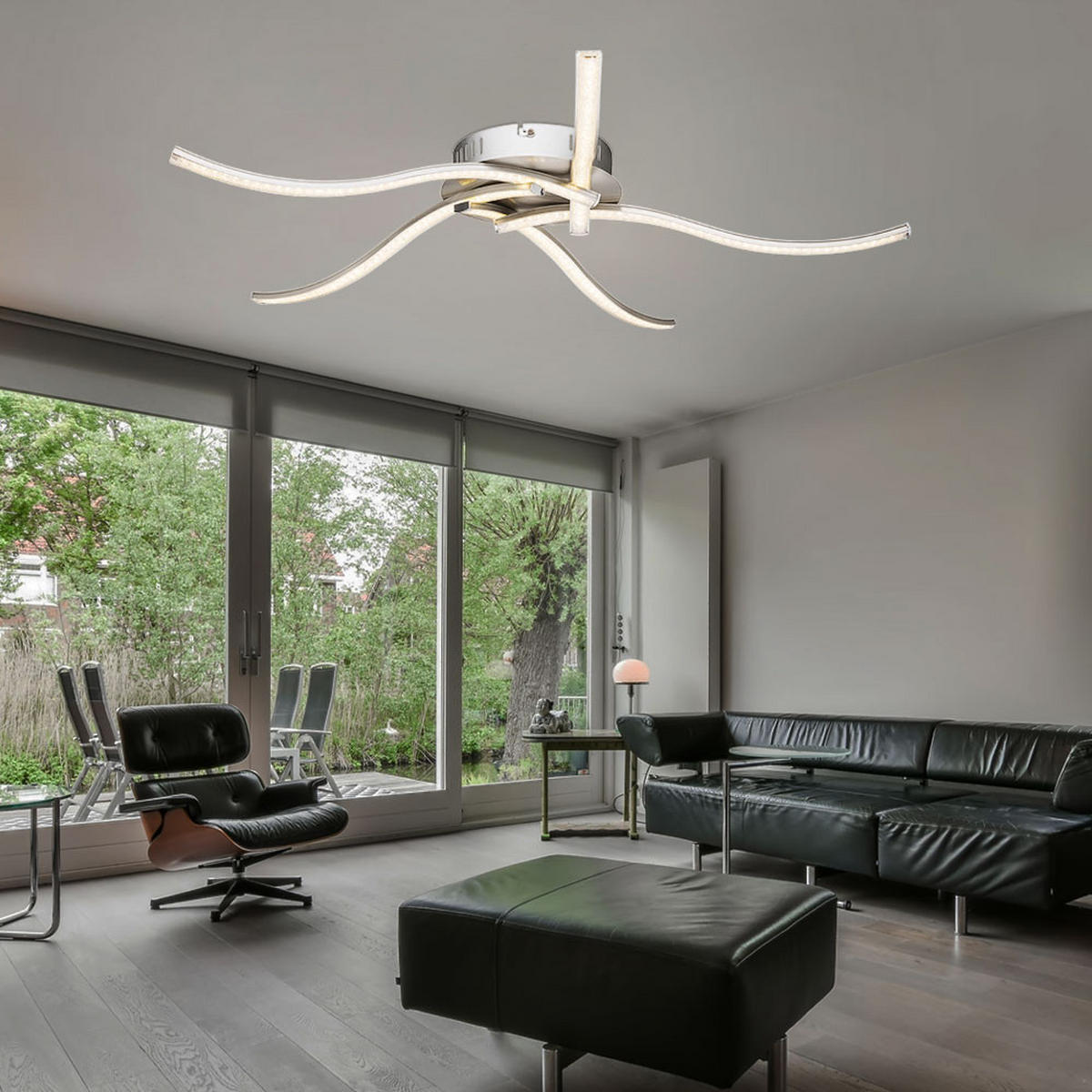 LED DECKENLEUCHTE Jorne Silber Kristalloptik - Silberfarben, Metall (64.5/64.5/7.8cm) - Globo Lighting