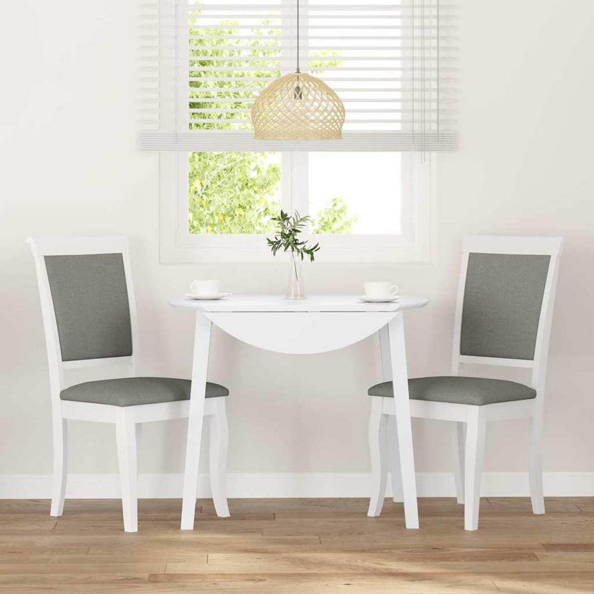 STUHL-SET 2 Stk Hornhain 50/95.5/55 cm - Weiß, Holz (50/95.5/55cm) - ZMH