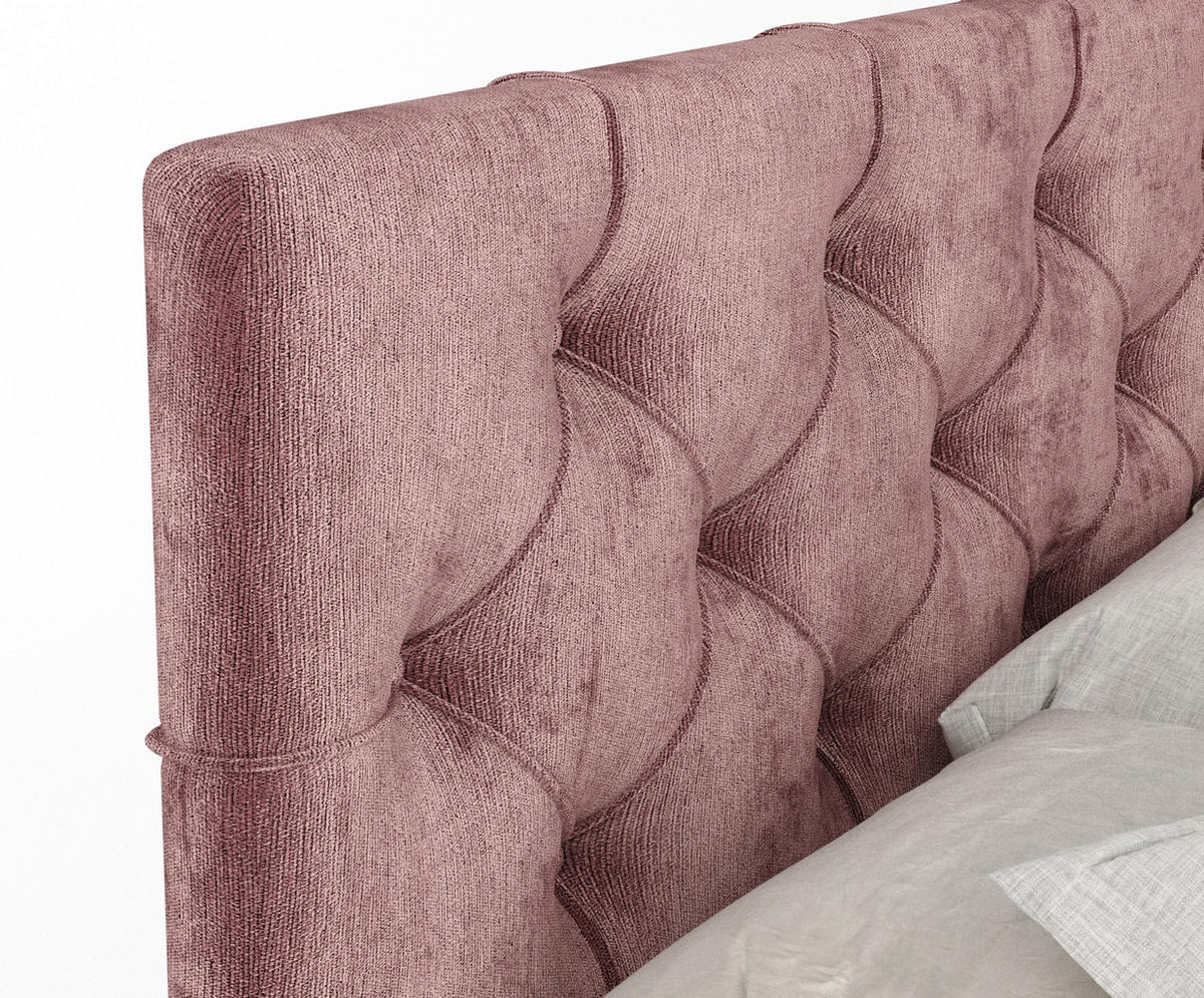 BOXSPRINGBETT Hugo Rosa 200/200 cm - Schwarz/Rosa, Holz/Holzwerkstoff (200/200cm) - Maison de Reve