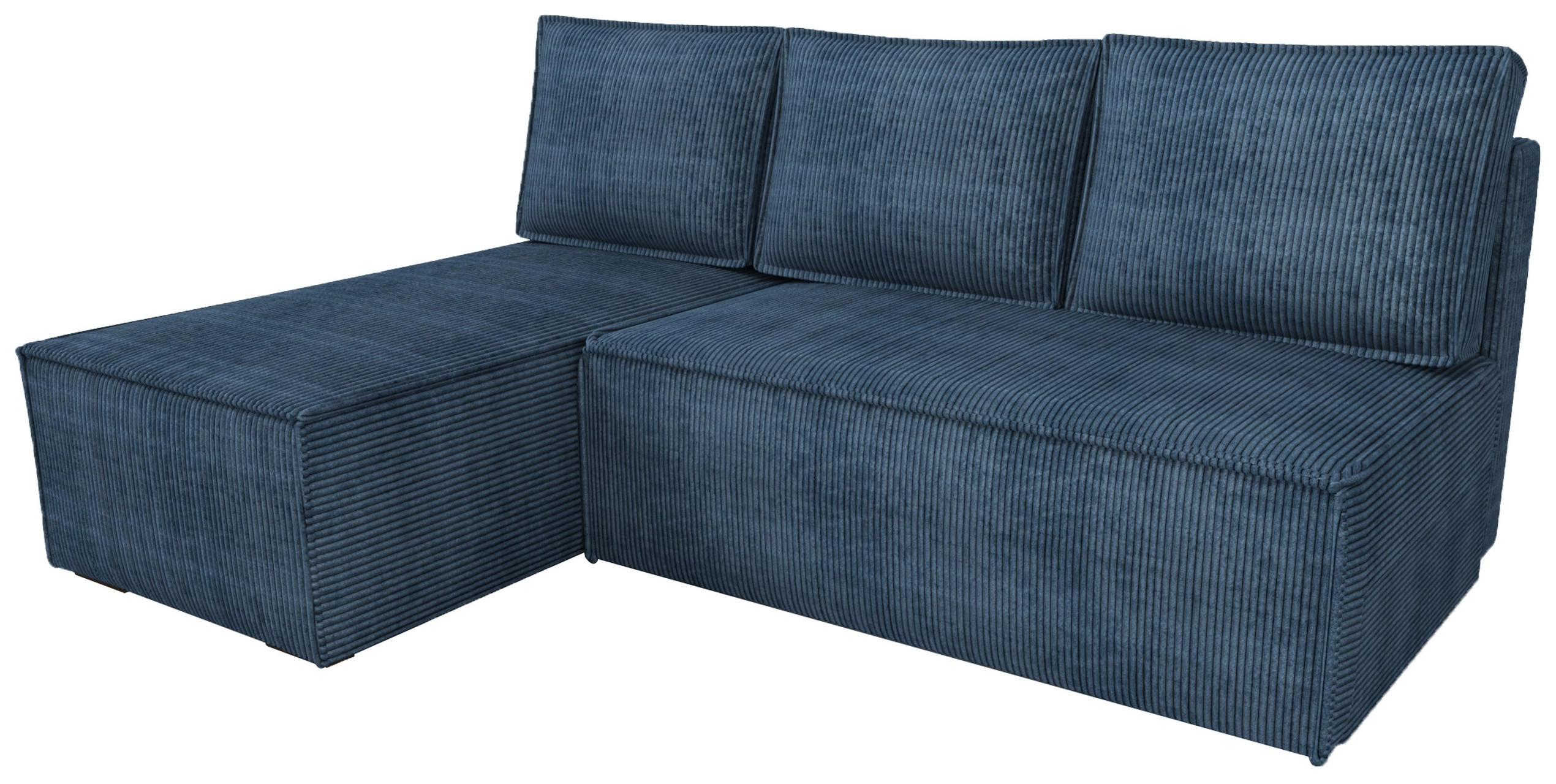 ECKSOFA Hector mit Schlaffunktion Blau Cord - Blau, Textil (200/141cm) - Bromarkt