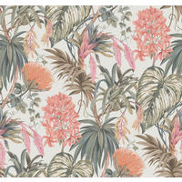 TAPETE tropische Blätter 53 cm x 10,05 m - Pink, Papier (53/1000cm) - Sanders & Sanders