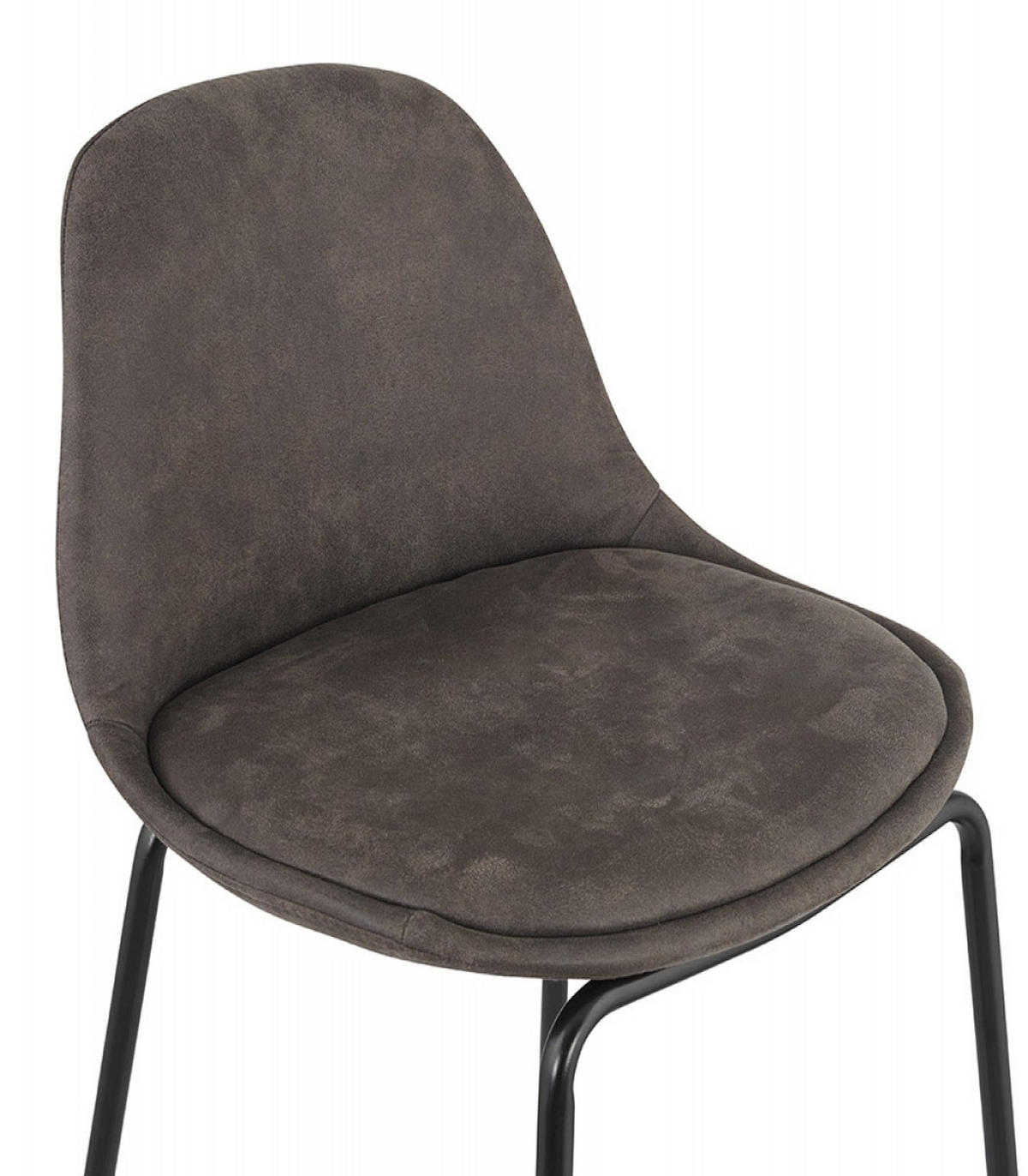 BARHOCKER mittelhoch mit Mikrofaser Sitz und Metallgestell GIRON, Anthrazit 41x41x89 cm - Anthrazit/Schwarz, Textil/Metall (41/89/41cm) - KADIMA DESIGN