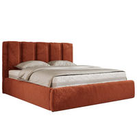 POLSTERBETT SAVINO CLASSIC 160/200 - Orange Plüsch - Pocket-Matratze - Orange, Textil (160/200cm) - MKS