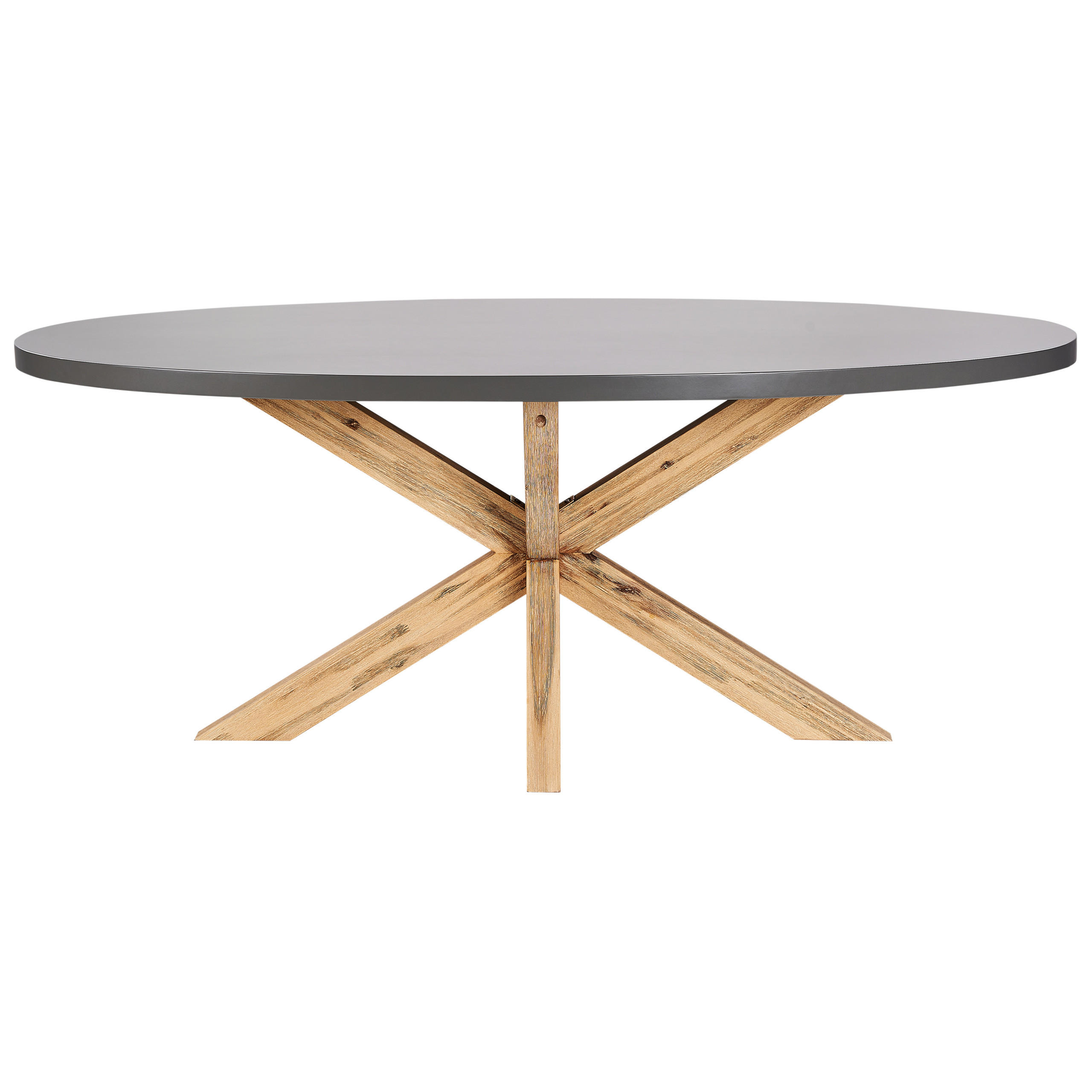 GARTENTISCH Grau Oristano - Hellbraun/Grau, Stein (100/190/75cm) - Beliani