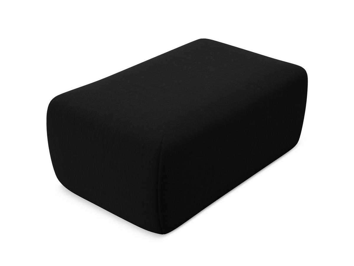 POUF Samt Stoff Schwarz - Schwarz, Kunststoff/Textil (102/40/62cm) - Makamii