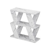 BEISTELLTISCH Lazena Weißer Marmoreffekt 60/22/55,4 cm - Hellgrau, Holzwerkstoff (22/60/55.4cm) - Decortie