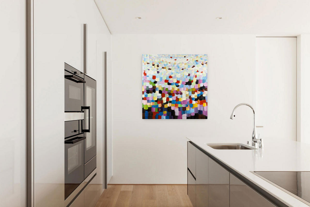 ÖLGEMÄLDE 80/80 cm - Multicolor, Holz/Textil (1.54/80cm) - KUNSTLOFT