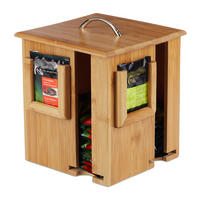 TEEBOX - Hellbraun, Holz/Metall (18/20.5/18cm) - Relaxdays