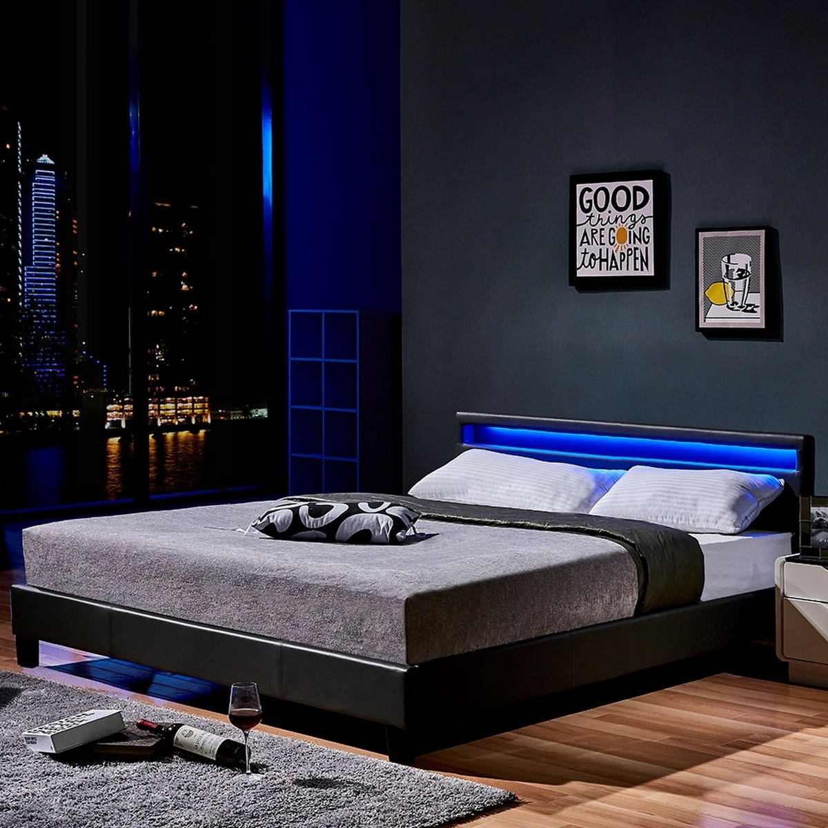 LED BETT ASTRO - Weiß - Weiß, Kunststoff - Home Deluxe