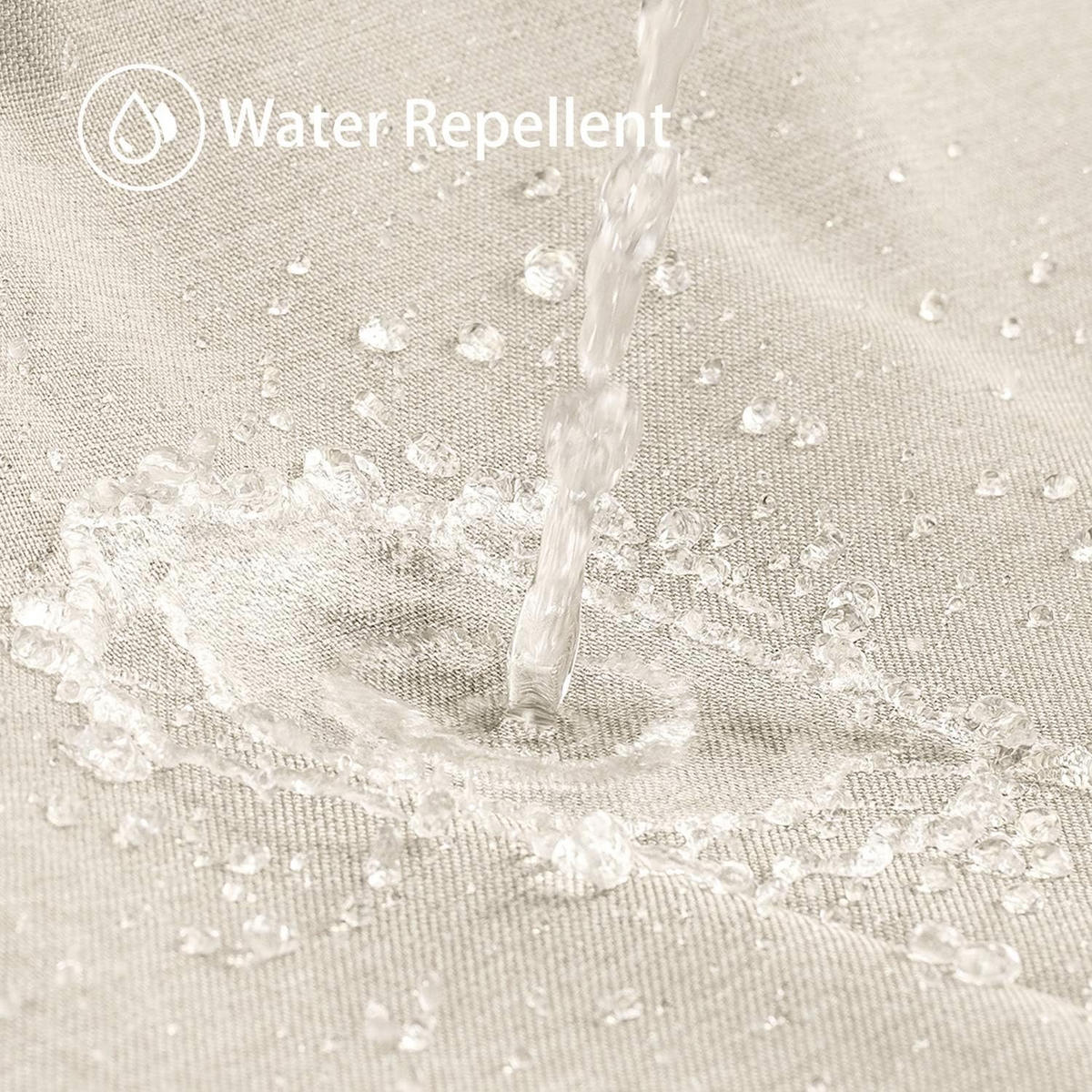 DUSCHVORHANG Leinen Polyester wasserdicht schimmelresistent langlebig für Badewanne und Dusche mit Ringen - Beige, Textil (200/180cm) - MCBOSON