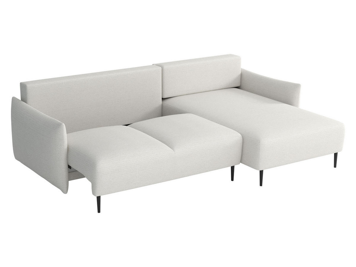 ECKSOFA Santi L - Hellgrau/Schwarz, Holz/Textil (240/160cm) - MIRJAN24