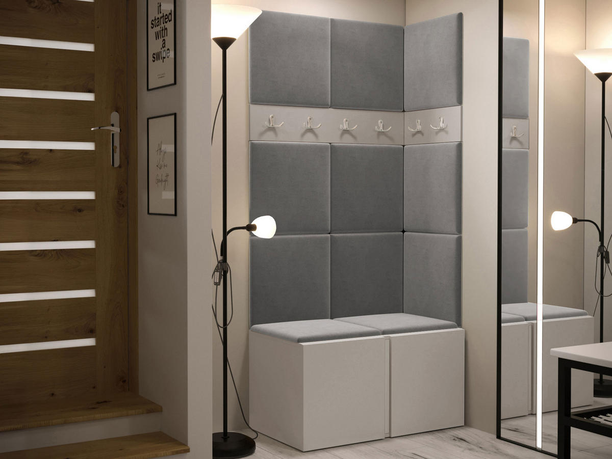 GARDEROBEN-SET Orion I - Kaschmir/Grau, Holzwerkstoff/Kunststoff (84/186/46cm) - MIRJAN24