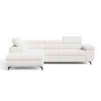 ECKSOFA Argon Creme Rechts - Creme/Schwarz, Holz/Textil (190/255cm) - Graingold
