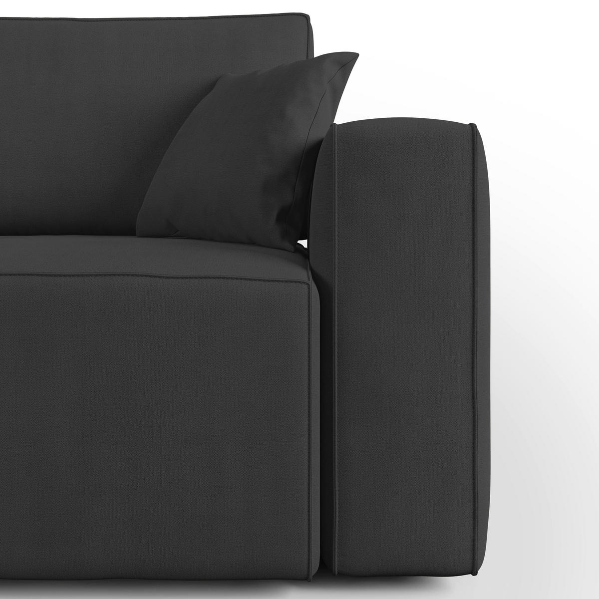 LINEARSOFA Morfeo - Schwarz, Textil (215/86/99cm) - Divani.store