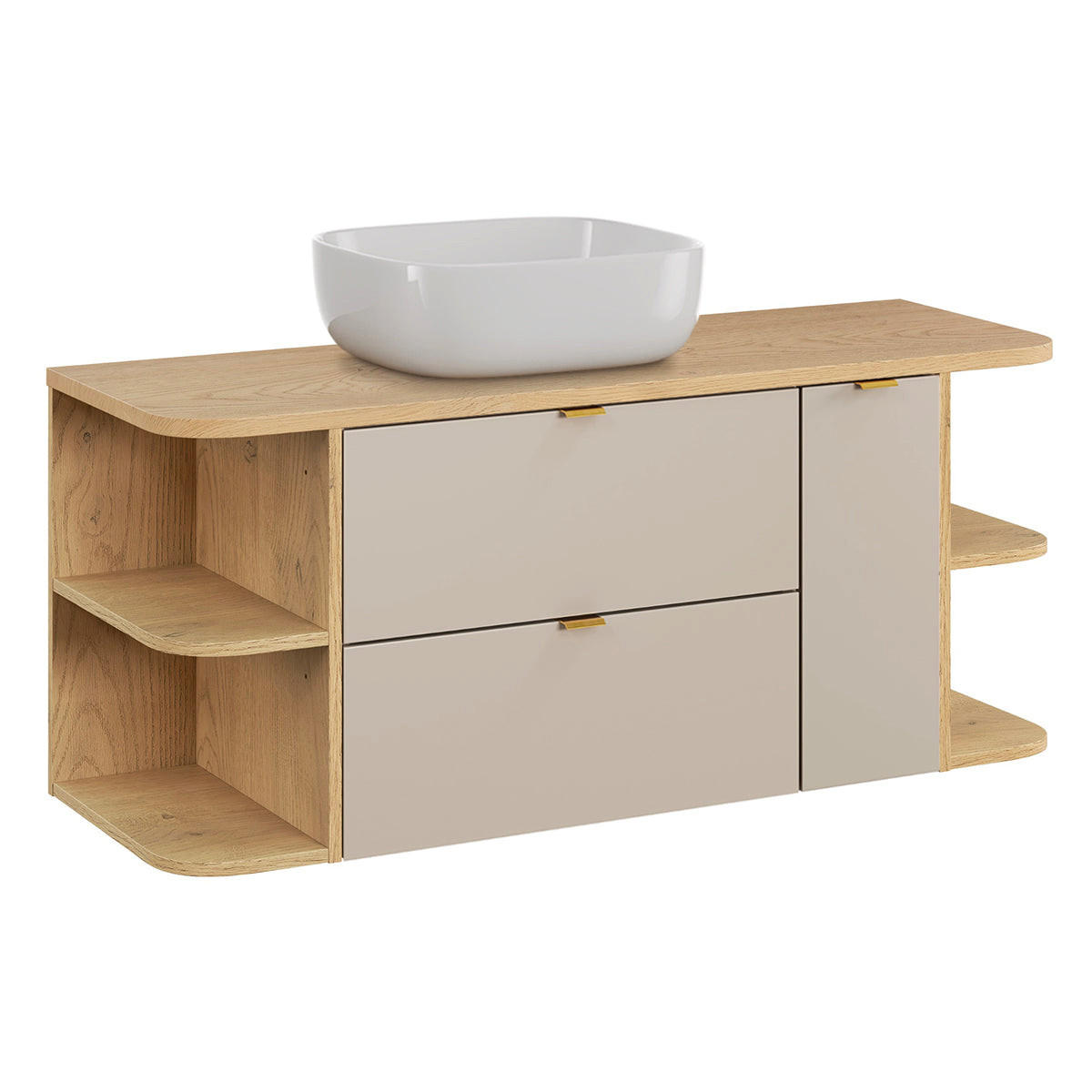 WASCHTISCH 120.4cm Azel Kaschmir - Beige, Holzwerkstoff (120.4/52/46cm) - Petits-meubles
