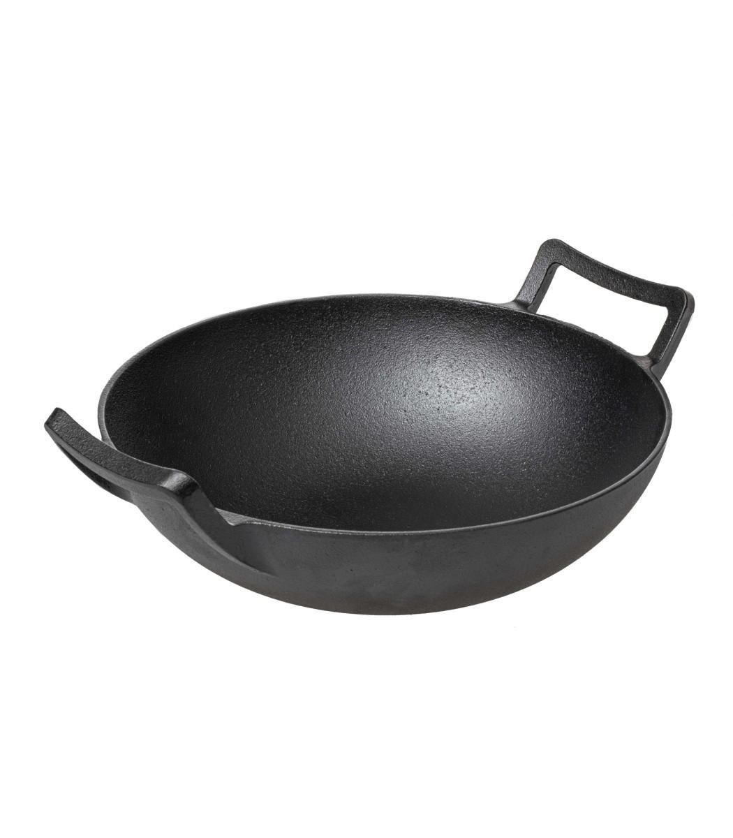 WOKPFANNE / Wadjan - Gusseisen - ø 32 cm - Ohne Antihaftbeschichtung - Schwarz, Keramik (32cm)