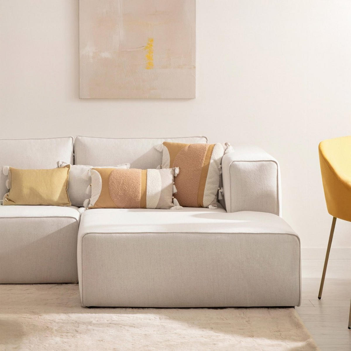 SOFA MODULARES Owen Beige 107 cm x 78 cm - Beige, Textil (107/78/176cm) - Klast Home