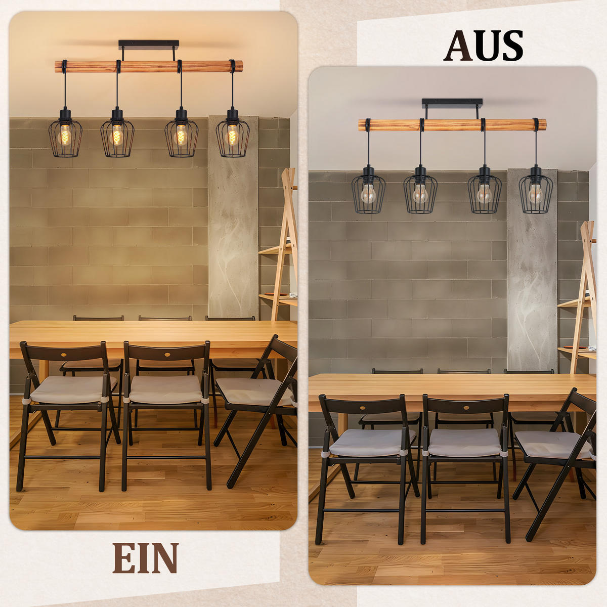 DECKENLEUCHTE Belenor 80/13/48 cm - Schwarz, Holz/Metall (80/13/48cm) - ZMH