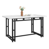 ESSTISCH 120/70 cm Schwarz, Weiß aus MDF mit schwarzen Metallbeinen - Weiß, Holzwerkstoff (120/70/74cm) - OKMYHOME