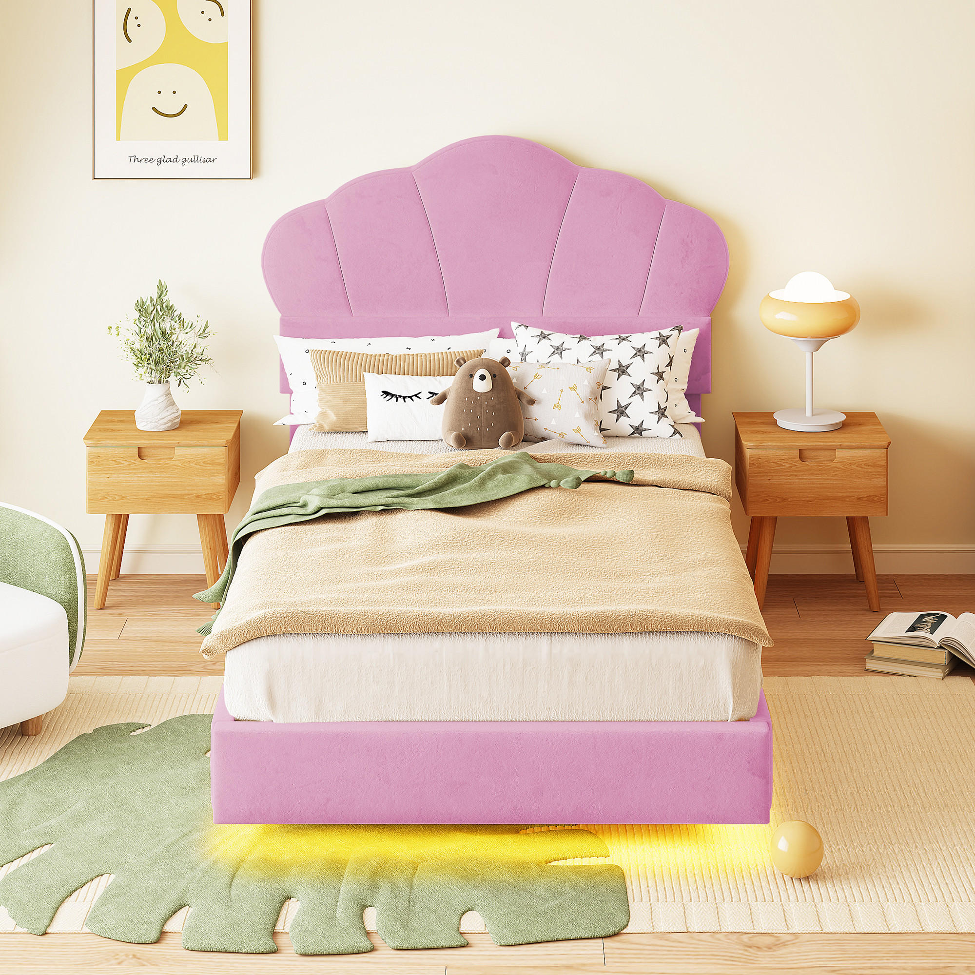 ComfortXL Kinderbett Pink 90x200 cm