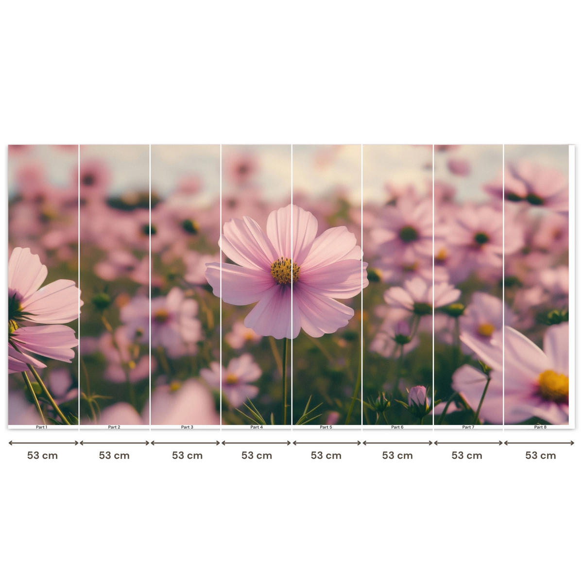 TAPETE - Blumen - Lila - Unscharf - 400x200 cm - Rosa, Papier (400/200cm) - OnlyWow