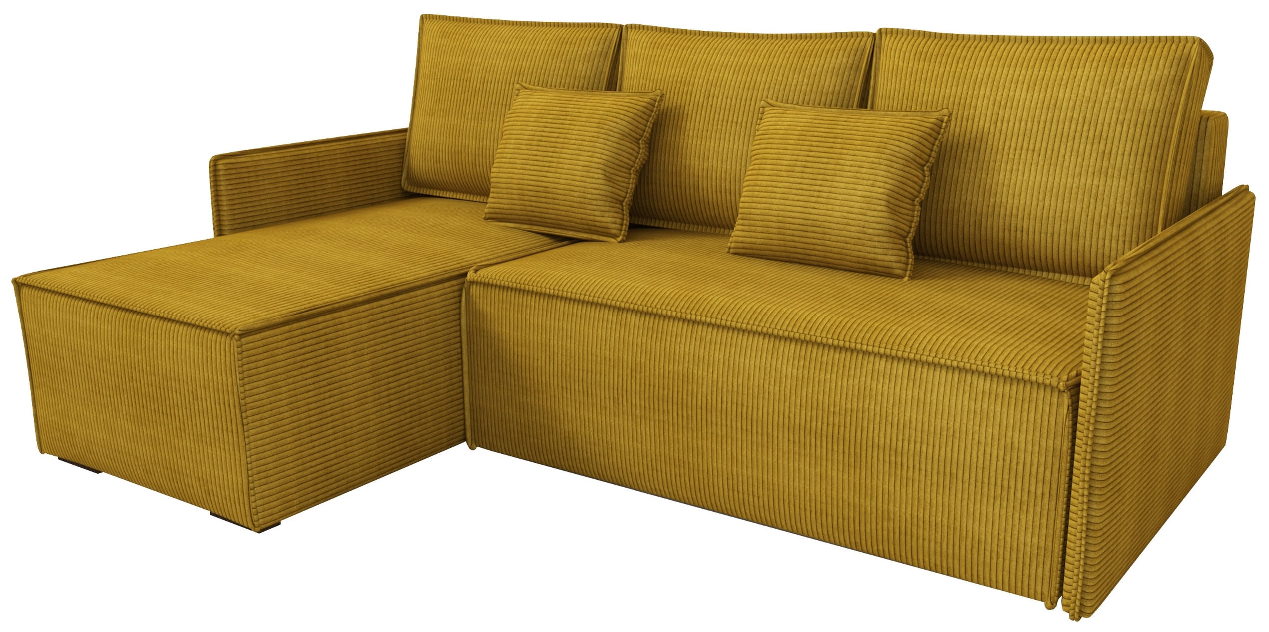 ECKSOFA Atlantic mit Schlaffunktion Gelb Cord - Gelb, Textil (238/141cm) - Bromarkt