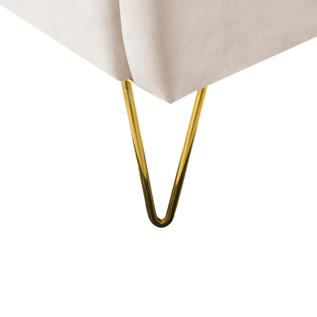 POLSTERBETT 140/200 cm Helles Beige Ambillou - Beige, Textil (140/200cm) - Beliani