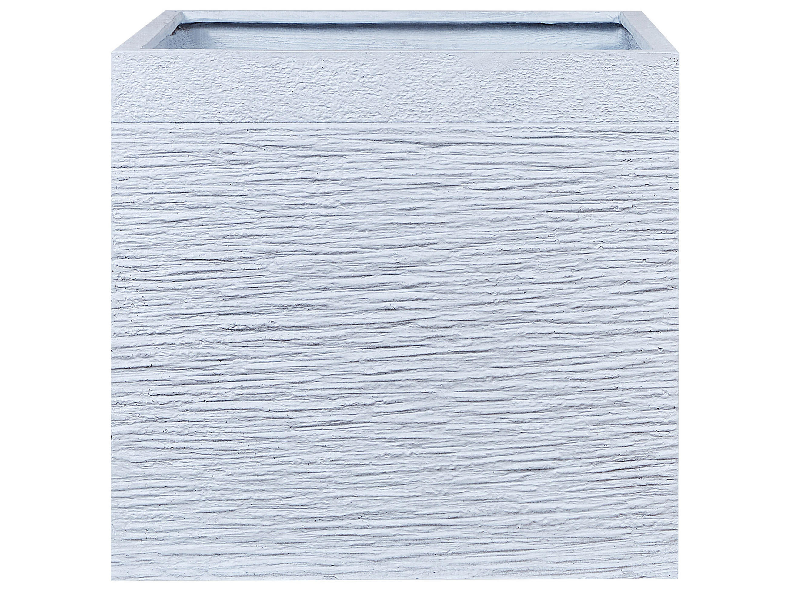 BLUMENTOPF weiß quadratisch 50/50/46 cm Paros - Weiß, Naturmaterialien (46cm) - Beliani