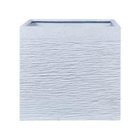 BLUMENTOPF weiß quadratisch 50/50/46 cm Paros - Weiß, Naturmaterialen (46cm) - Beliani