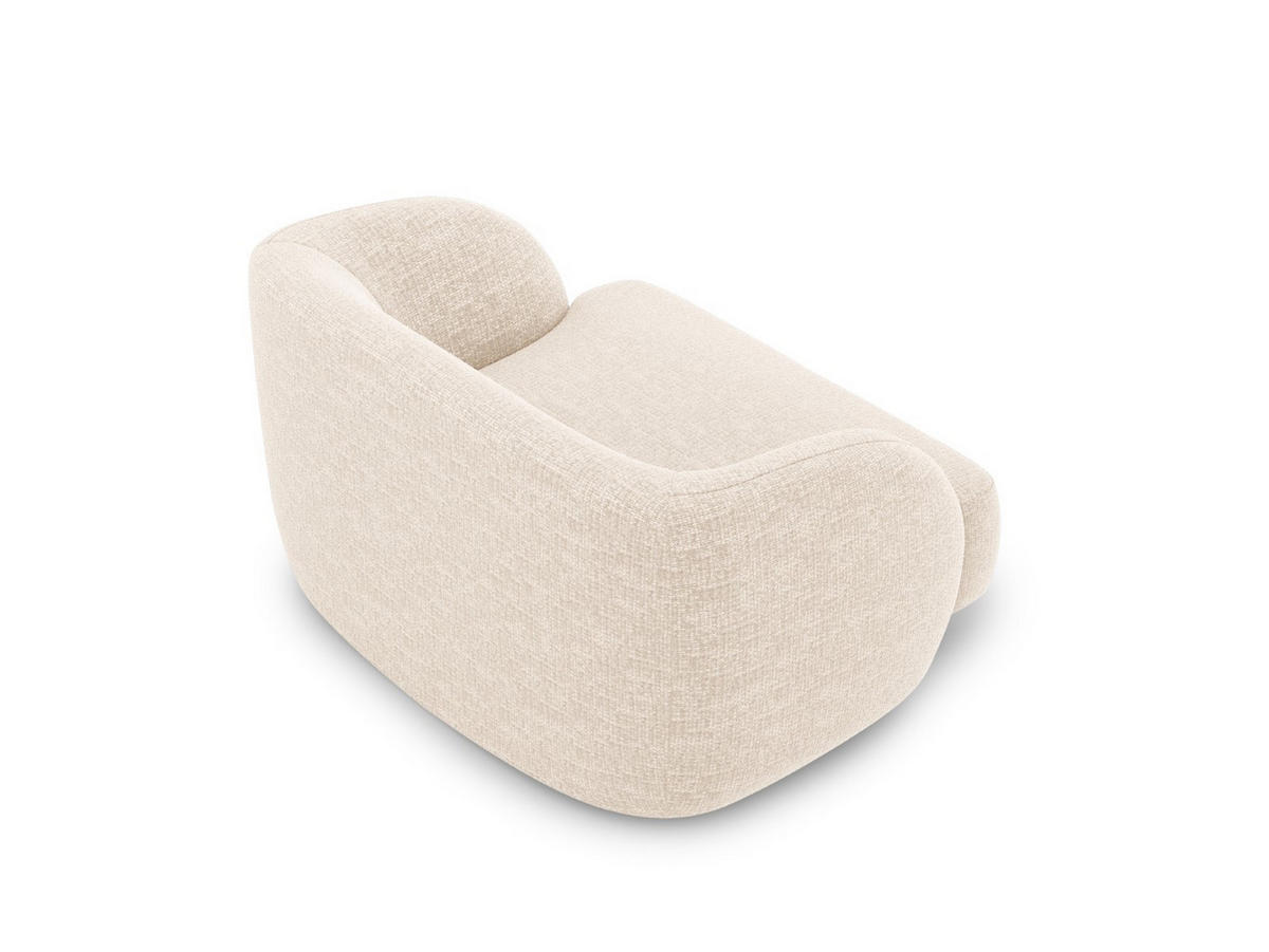 SESSEL Miley aus Chenille-Stoff leichtes beige - Creme, Textil (90/70/103cm) - Micadoni