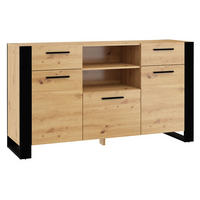 KOMODA Nouka Drevo a čierna farba - čierna, kompozitné drevo (155/87/45cm) - Petits-meubles