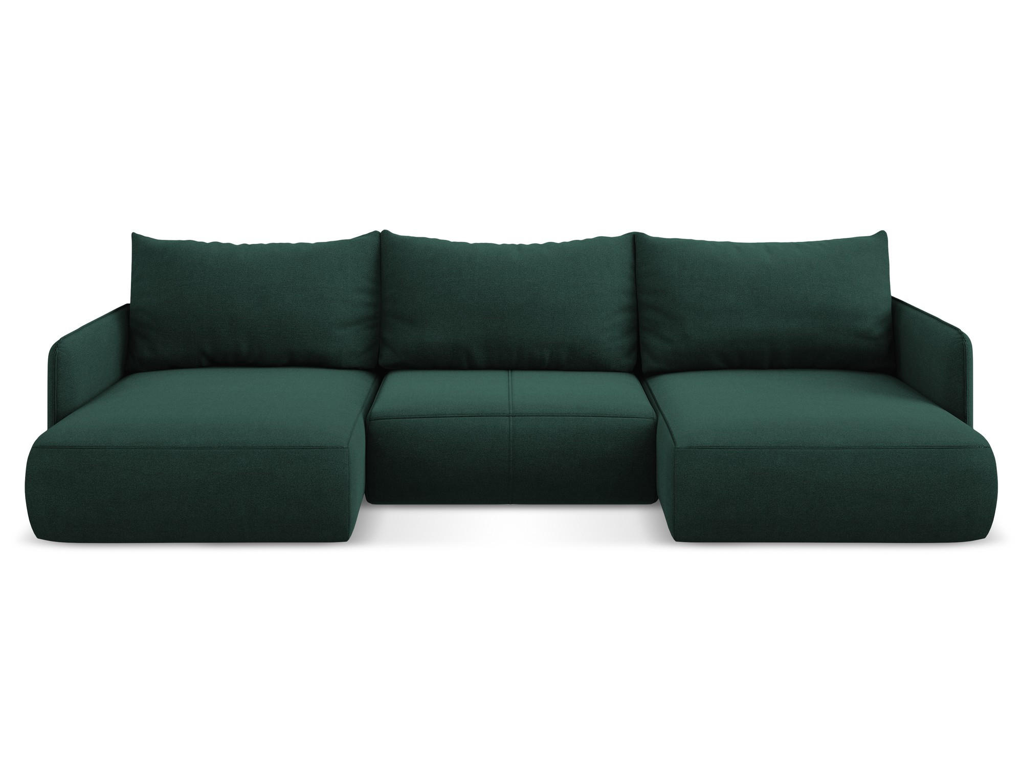 WOHNLANDSCHAFT Strukturstoff Stoff Grün - Dunkelgrün/Schwarz, Kunststoff/Textil (290/86/148cm) - Makamii